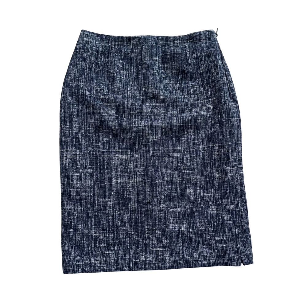 Banana Republic Navy Blue Textured Tweed Pencil Skirt Size 00P Petite Business